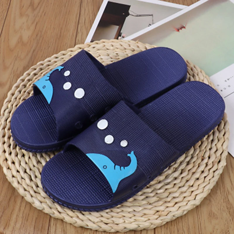 808 dark blue Домашние тапочки для пар; Летние Нескользящие домашние Тапочки для ванной и гостиницы; универсальная Массажная домашняя обувь для мужчин и женщин - Цвет: 808 dark blue