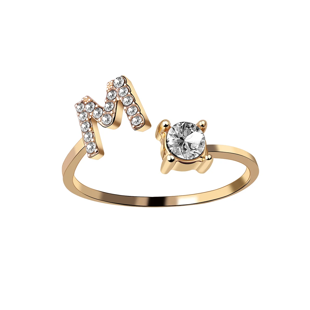 26 Initial Letter Ring Silver Color Finger Rings Women Simple Elegant Jewelry Friendship Gift finger ring silver ring