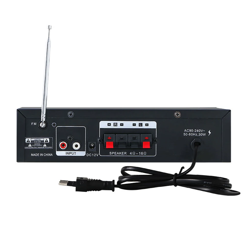 

Stereo Power Amplifier Audio BT Digital Audio Receiver USB SD Slot MP3 Player FM Radio Microphone Input with Remote Control