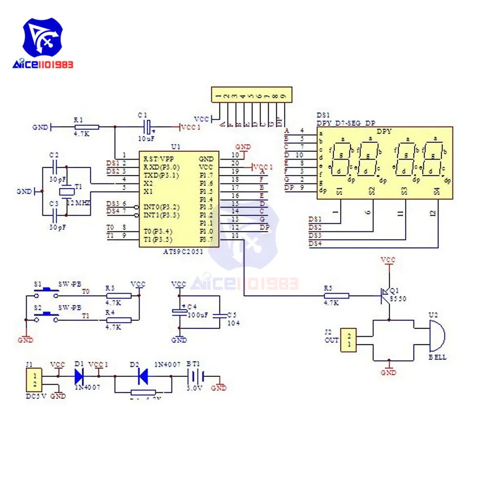 Diymore Atc51 Digital 4 Bits Electronic Clock Electronic Component Suite Diy Kit Diy Clock Digital Diydigital Clock Diy Aliexpress