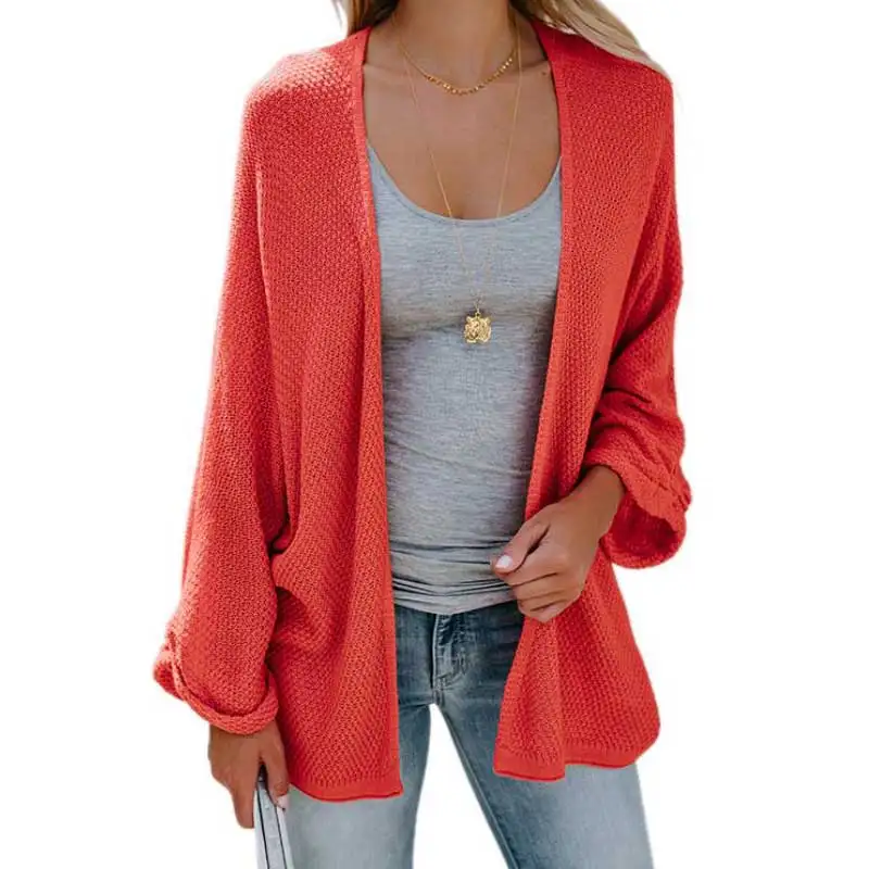 

Autumn Loose Cardigan Women Batwing Sleeve Knitted Sweater Ladies Spring Long Sweaters Open Stitch Sweater Coat Cardigans Female