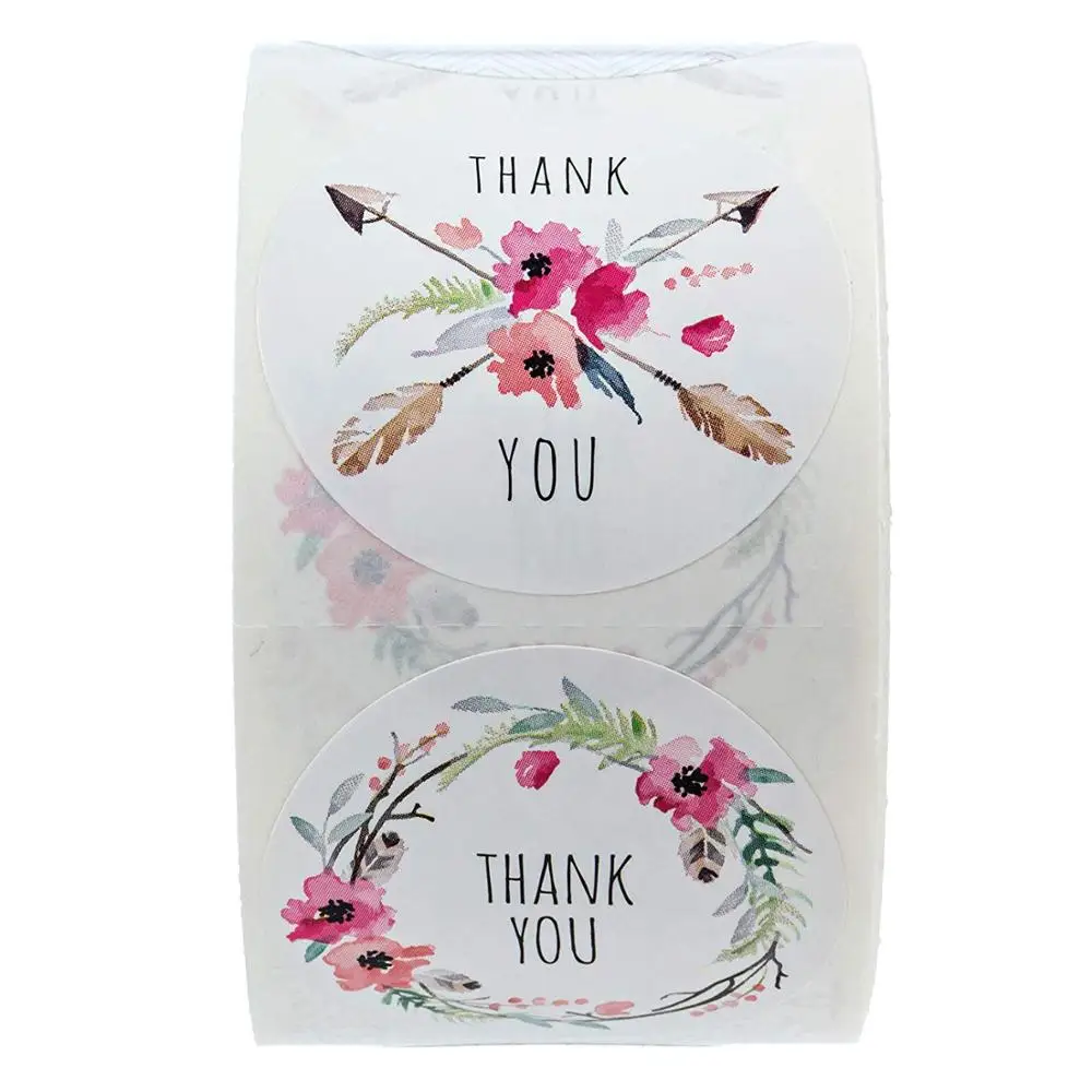 500 Pcs/roll Thank You Stickers Seal Labels Gift Boys and Girls Toys Stickers 6 Kinds of 1 Inch Round Flowers Pattern Stickers 500 Pcs/roll Thank You Stickers Seal Labels Gift Boys and Girls Toys Stickers 6 Kinds of 1 Inch Round Flowers Pattern Stickers