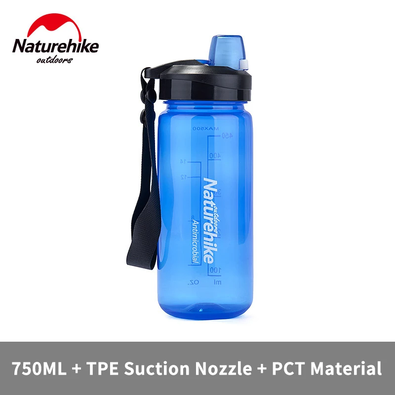 Sapphire blue750ML Naturehike легко открыть одной рукой спортивный чайник Портативный Спорт на открытом воздухе Кубок альпинизм большой емкости путешествия Фитнес чашка - Цвет: Sapphire blue750ML