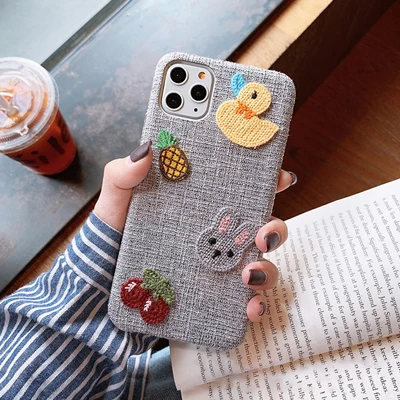 From Jenny с плюшевой подкладкой с принтом в виде персонажей из мультфильма для iPhone 11 Pro x xr xs max 6 6s 7 8 Plus простой, маленький, телефон Мягкий защитный чехол - Цвет: Серый