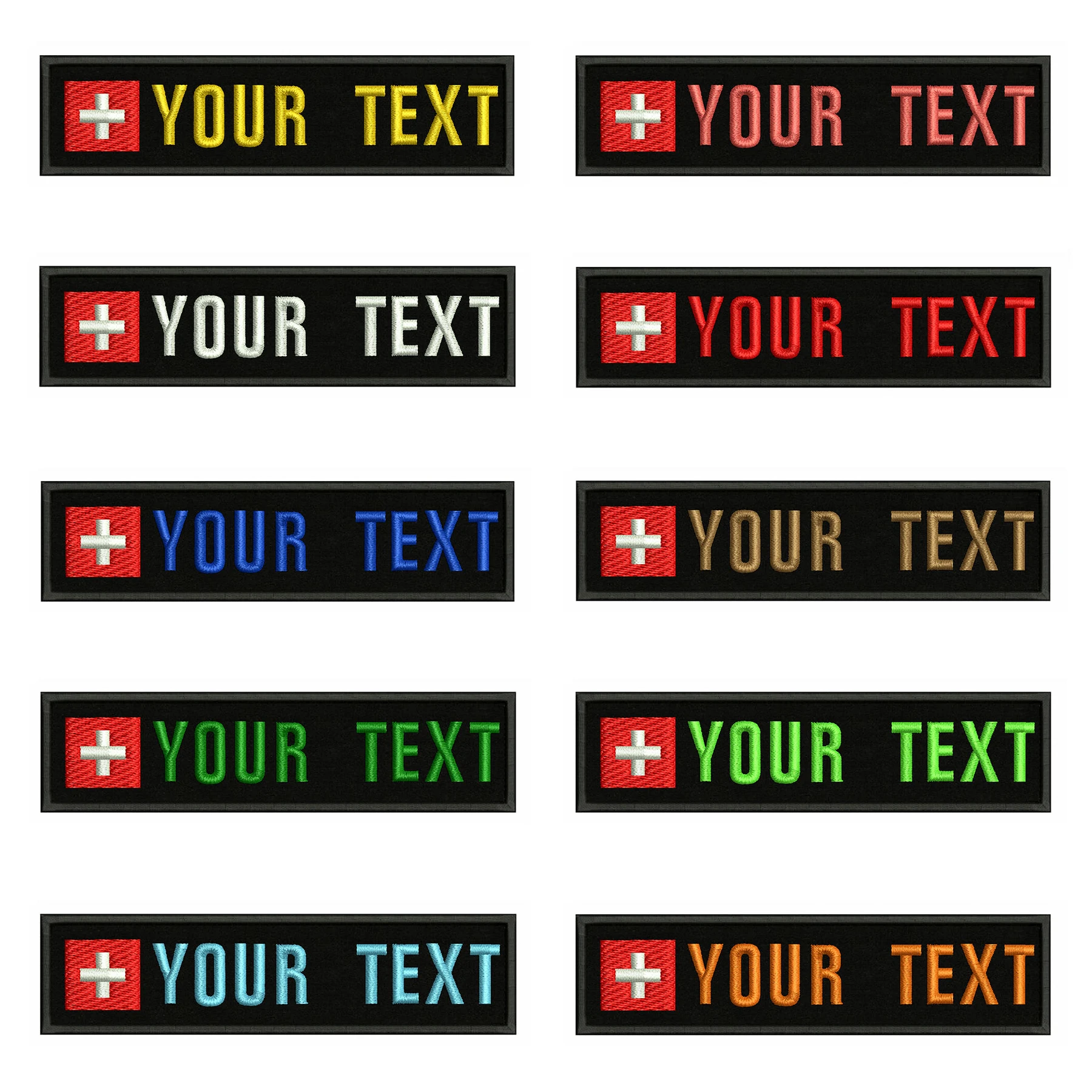 Flag of Switzerland Custom Iron-on Patch With Name Personalized Free