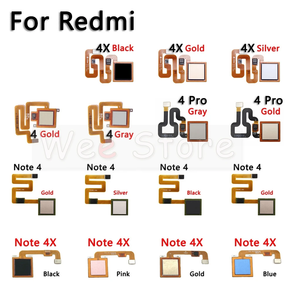 Задняя Кнопка Датчик отпечатков пальцев гибкий кабель для Xiaomi Redmi Note 4 4x Pro Prime Plus