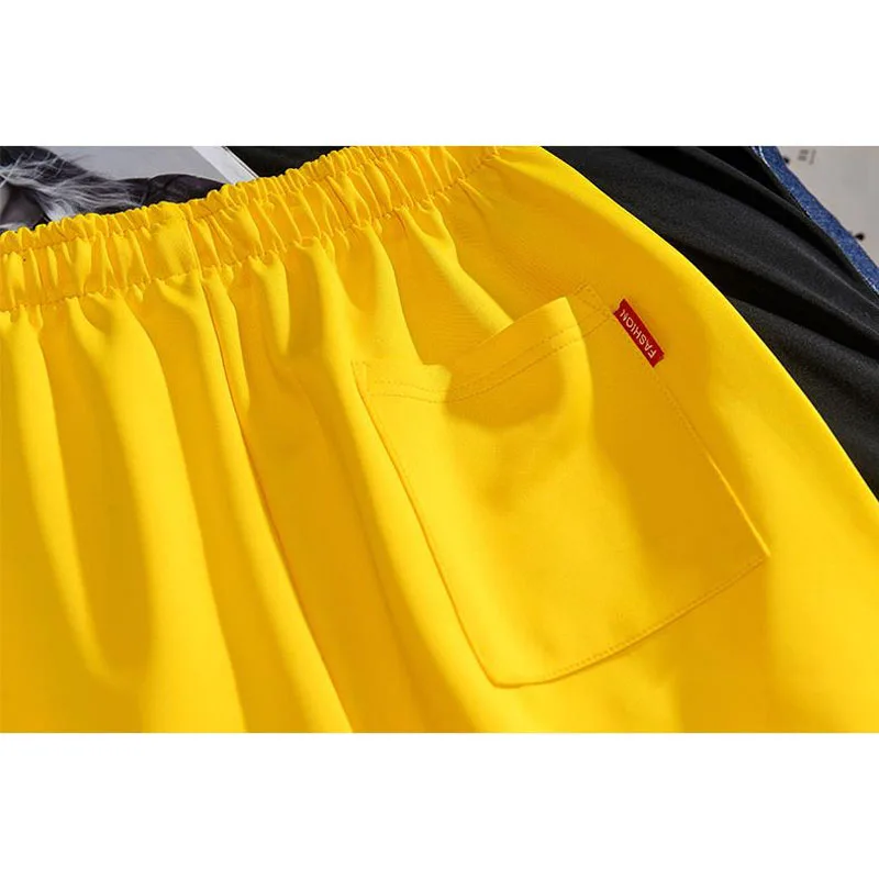 Men shorts thin 2021 new arrival summer Korean style male letter shorts hip hop yellow blue black teenage boy hot sale S21