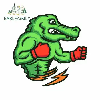 

EARLFAMILY 13cm x 12.7cm for Boxing Croco Cartoon Car Stickers Vinyl JDM Bumper Trunk Truck Graphics Windshield Bumper Windows