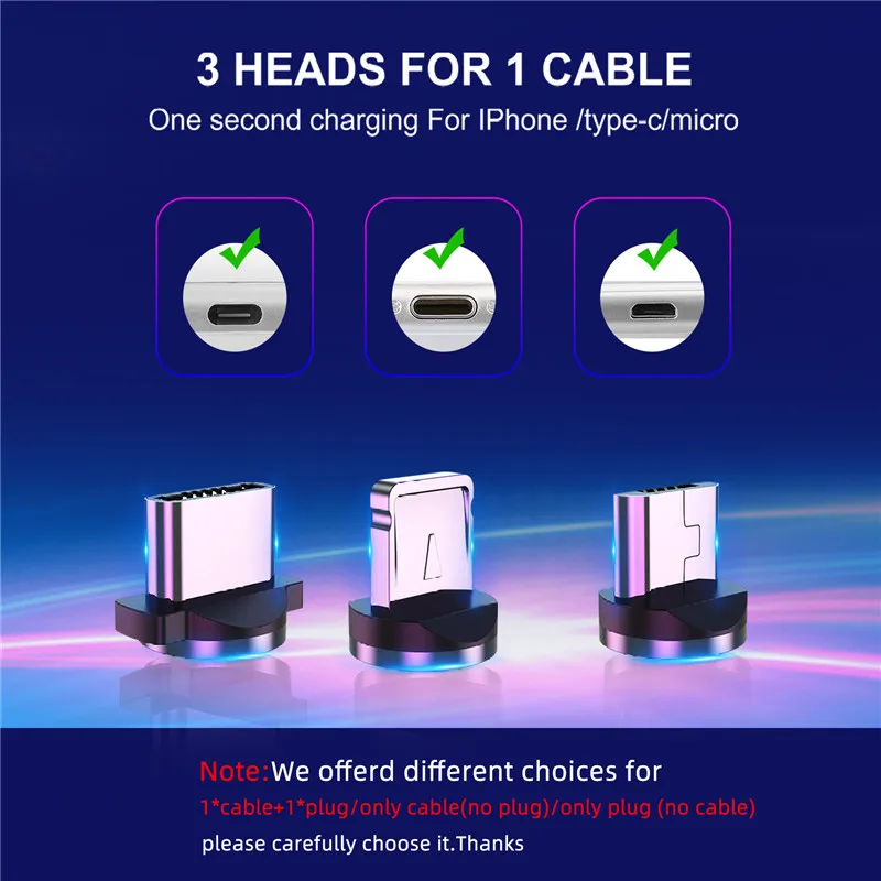 USLION 2 м Магнитный usb кабель для зарядки samsung S8 iPhone 8 Plus светодиодный магнитный Micro usb type C кабель USB-C зарядное устройство для мобильного телефона