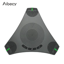 Aibecy-Micrófono de conferencia omnidireccional USB, micrófono para ordenador, 360 °, pastilla de voz con tecla de silencio para videoconferencia
