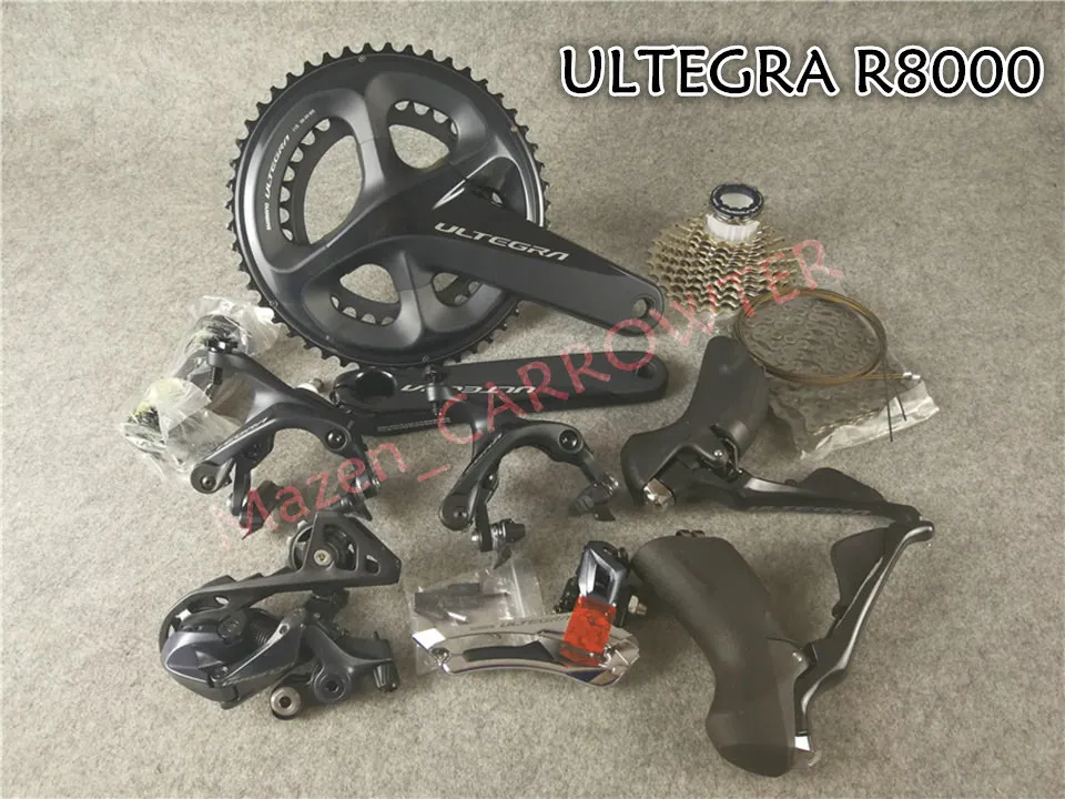 R8000 Groupset Черный блестящий UD глянцевый MCipollini RB1K THE ONE карбоновые рамы руль седло бутылки клетки 50 мм карбоновый комплект колес Novatec A271 ступицы - Цвет: R8000 Groupset