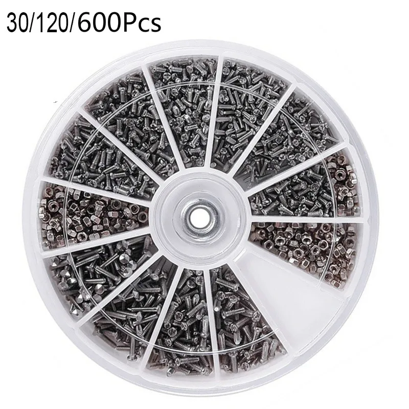 

60/120/600pcs 12 Kind of Small Screws Nuts Electronics Assortment Kit Watch Glasses Precision Repair Screw Tool Set Hand Tools