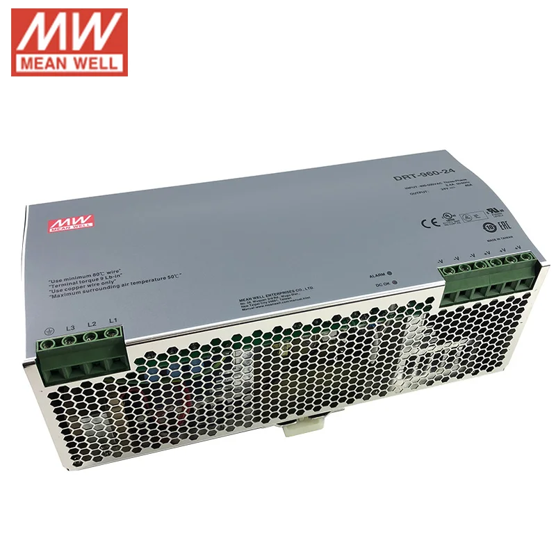 Оригинальный импульсный источник питания MEAN WELL DRT-960-24 960 Вт 24 В трехфазный DIN-рейка