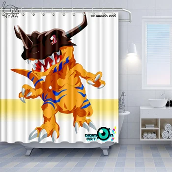 

NYAA Digital Monster Shower Curtain Thickened 12 Hooks For The Bathroom High Quality Polyester Fabric Bath Curtain