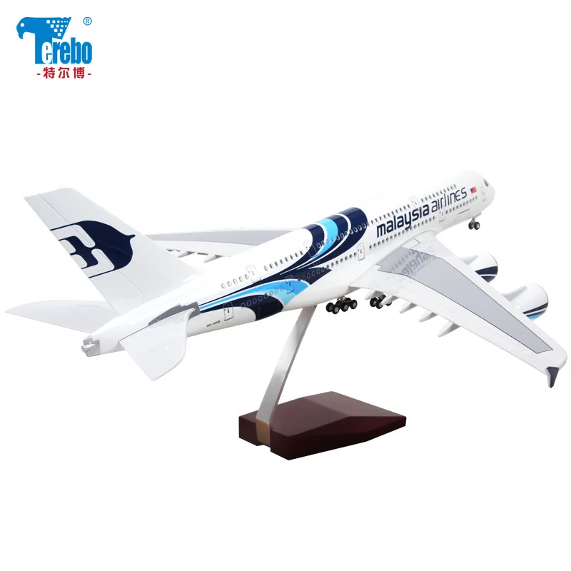 Terebo Голосовая активация A380 самолет статическая модель авиационный пассажирский самолет моделирование Airbus прототип коллекция подарок