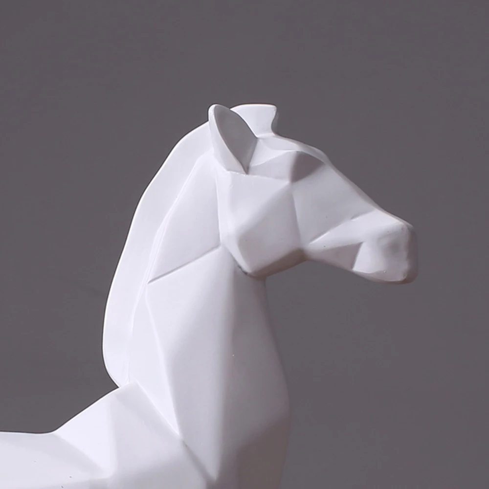 Современная Абстрактная Статуэтка «Лошадь» домашняя декоративная статуя и скульптура окно дисплей подарок лошадь Геометрическая Смола скульптура лошади