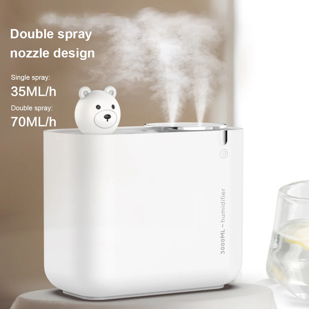 

3000ML USB Air Air Humidifier Aroma Oil Diffuser Cool Mist Sprayer Double Nozzle Mist Maker Aromatherapy Diffuser Mist Maker Fog