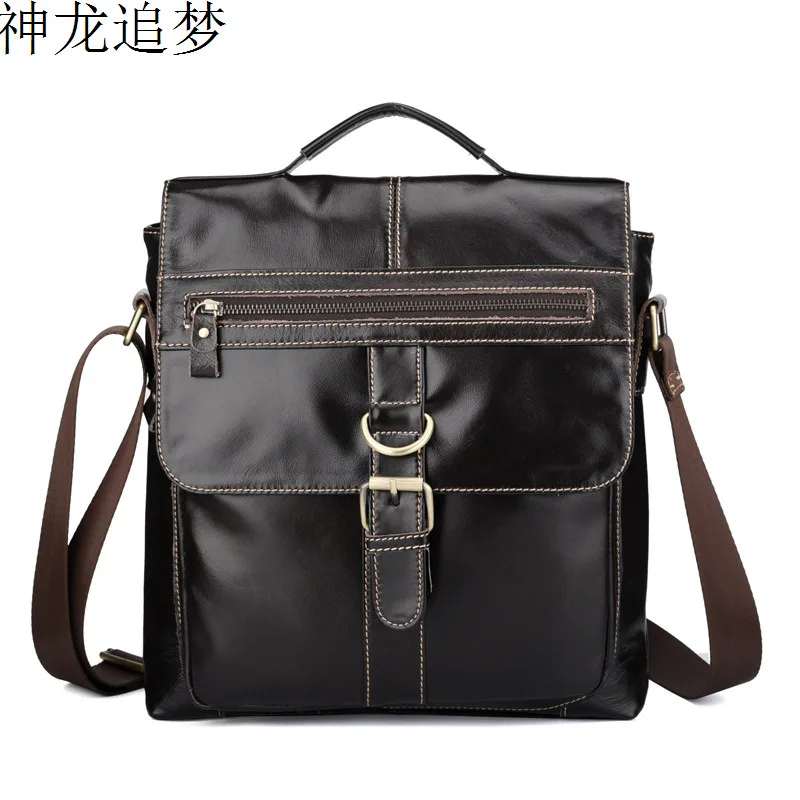 

Genuine Leather Briefcase men cowhide Handbag Retro Casual Messenger Business Bags High Quality Classic Crossbody Bag Satchel