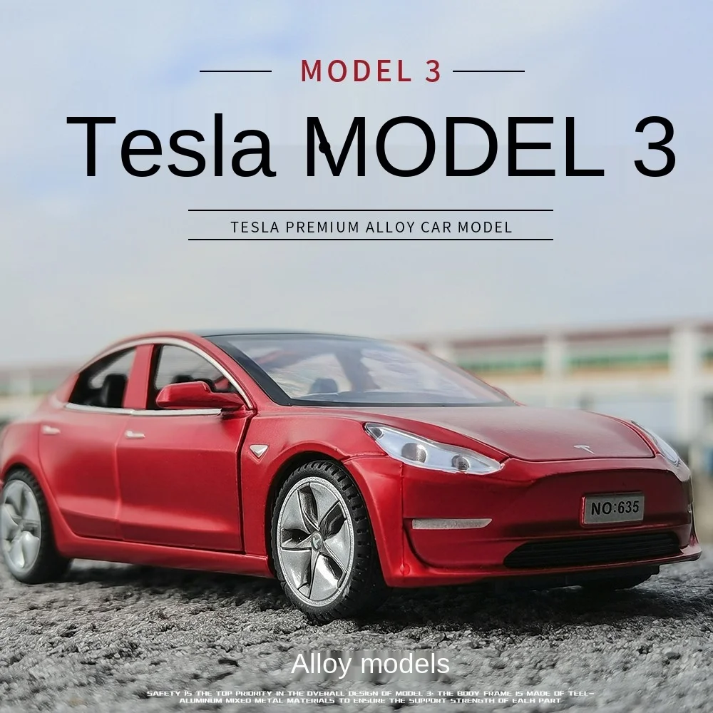 Новинка 1:32 Tesla модель 3 автомобиля из сплава литой и игрушечный автомобиль