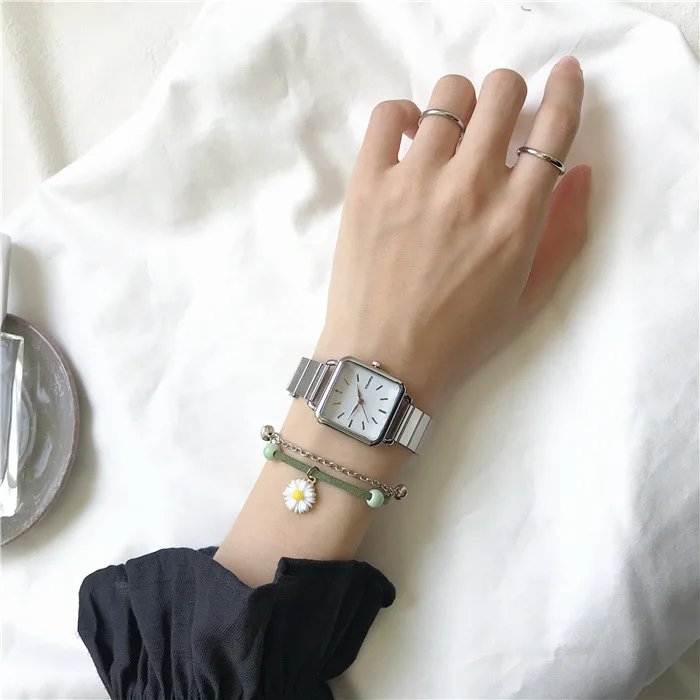 Simple Silver Women Watches Ulzzang Brand Exquisite Stainless Steel Ladies Wristwatches Fashion Minimalist Female Quartz Clock