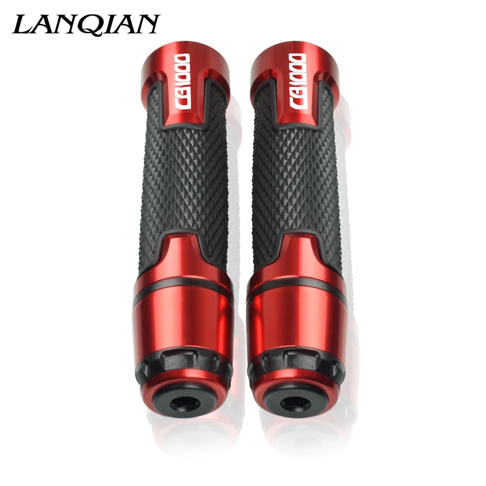 Красный 7/8 ''мотоцикл Алюминий пластиковые ручки с логотипом для HONDA CBF1000 CBF 1000 2006 2007 2008 2009 2010 2011 2012 2013 - Цвет: Красный