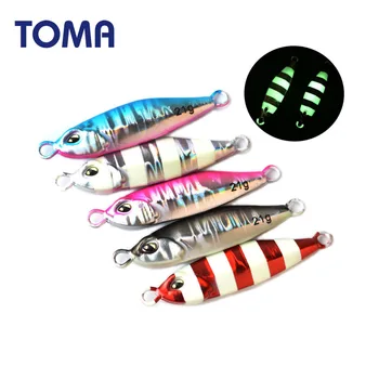 

TOMA Mini Micro Lead Metal Jig 5g 10g 14g 21g Shore Fishing Long Cast luminous Jigging Lure Spoon Seawater Bait Tackle