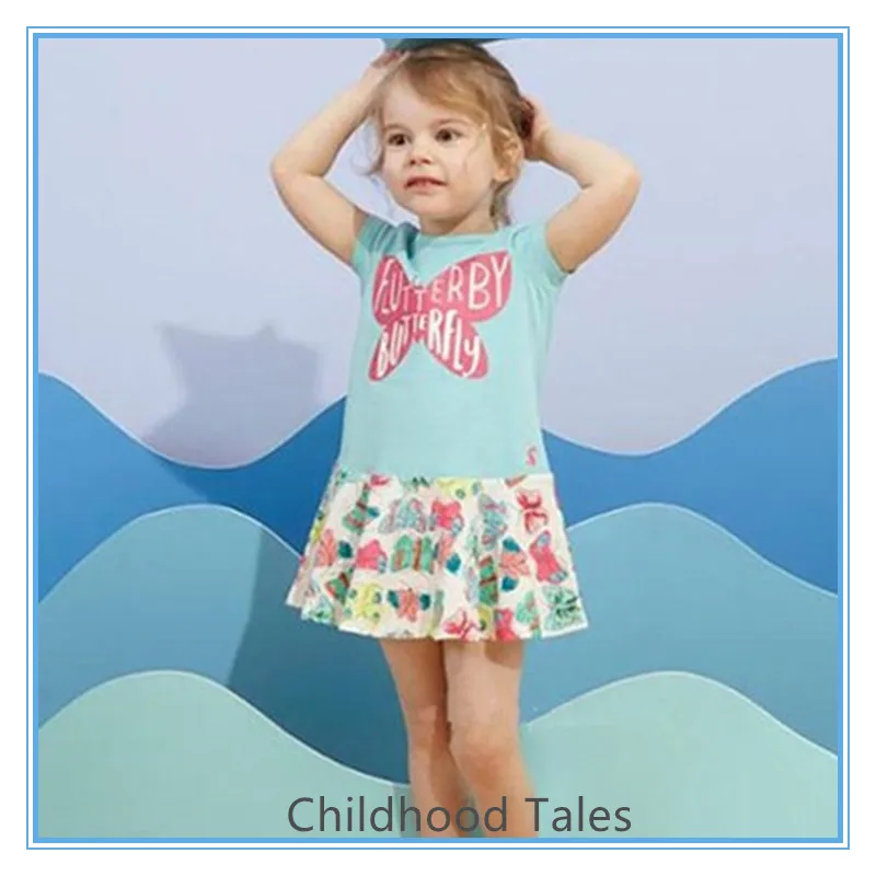 

Summer new children's clothing girls printed knitted short-sleeved t-shirt