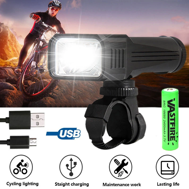 USB перезаряжаемая Передняя велосипедная лампа T6 для велосипеда MTB для верховой езды, светильник с 3 режимами переключения, велосипедный светильник, Аксессуары для велосипеда