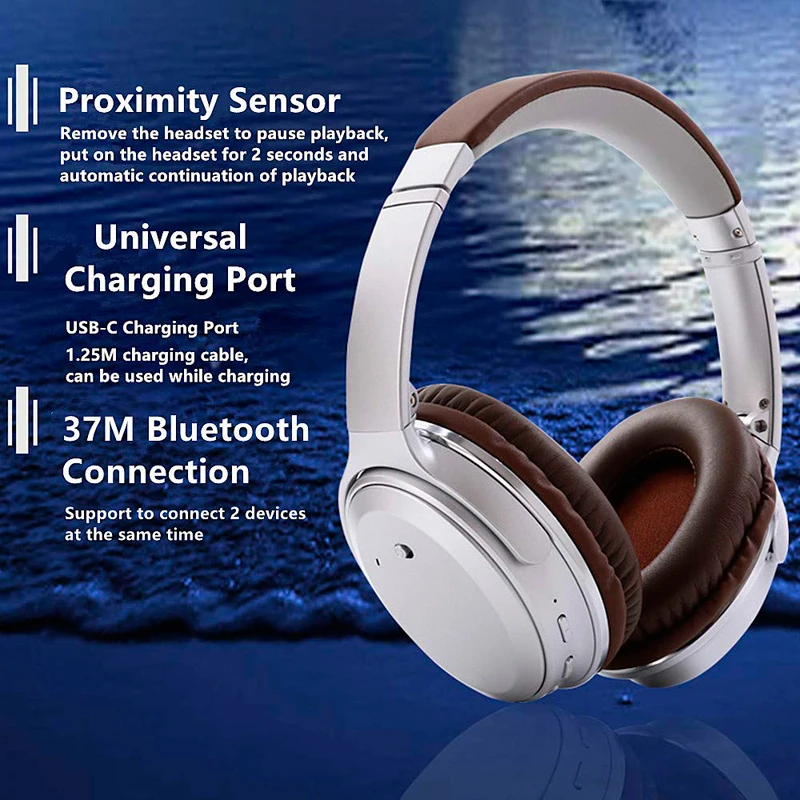 Активные шумоподавления Bluetooth наушники с микрофоном Беспроводные Проводные Удобные Складные стерео ANC наушники