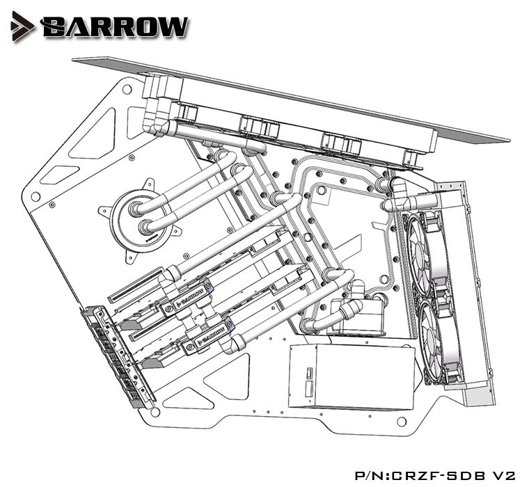 70% OFF  Barrow Acrylic Board as Water Channel use for Cooler COUGAR Conqueror Computer Case use Both CPU an