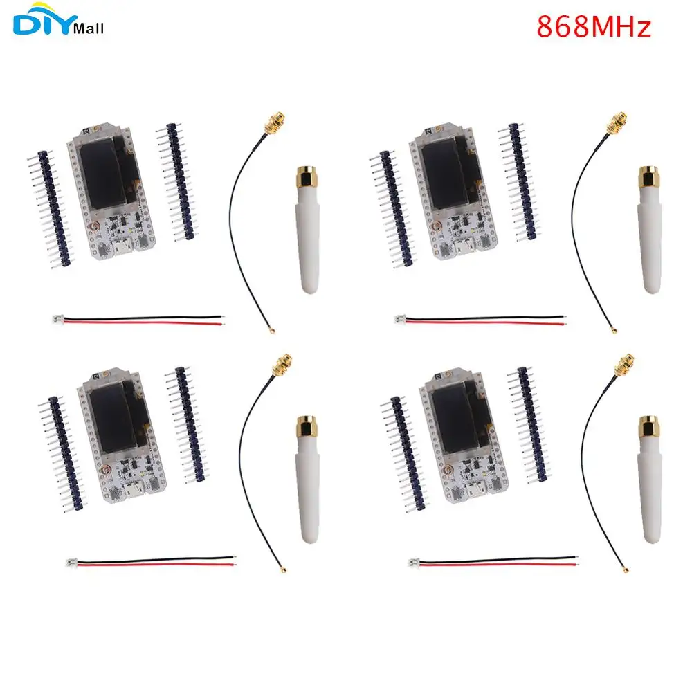 4 шт./лот 0,96 OLED ESP32 макетная плата V2 LoRa модуль приемопередатчик Wi-Fi IOT SX1276 868 МГц антенна 1,25 мм JST разъем - Комплект: LoRa JST Antenna