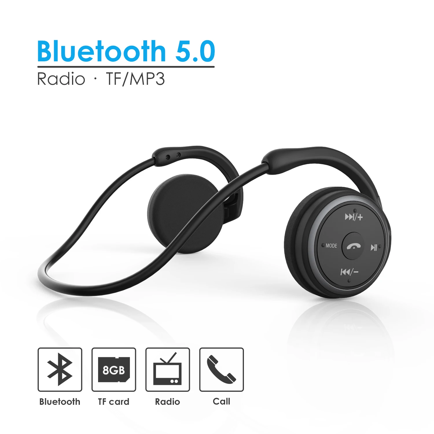 Bluetooth 5 0 беспроводная гарнитура с шейным ремешком mp3 плеер микрофоном свободные