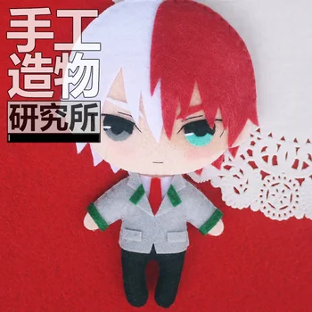 

My Hero Academia Todoroki Shouto 12cm Keychain Handmade Materical Package Toys Mini Doll Stuffed Plush #4216 Children Gift