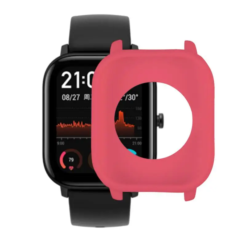Защитный чехол для смарт-часов Huami для Amazfit GTS, чехол для часов, мягкая силиконовая оболочка, умные часы, браслет, аксессуары - Цвет: Розовый