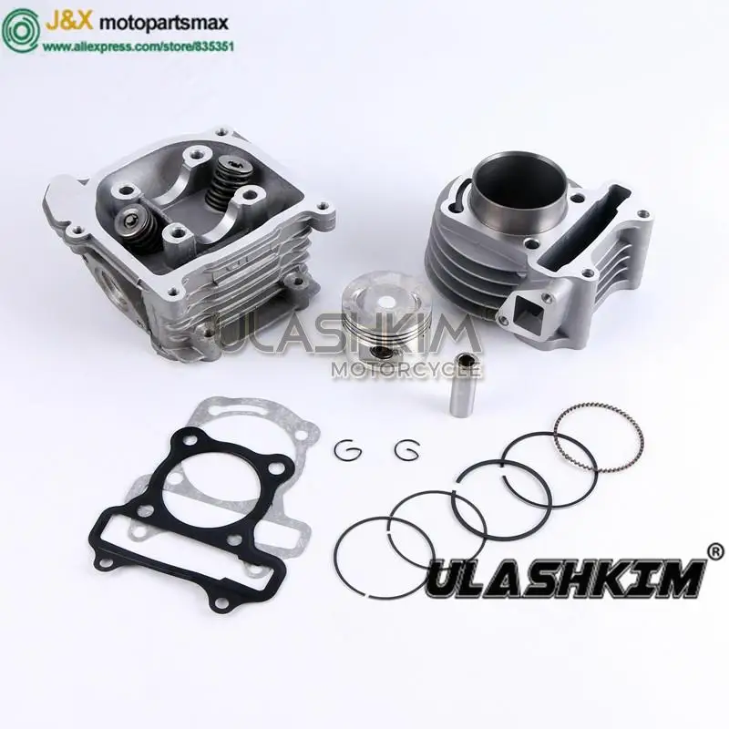 GY6 50 80 100 cc 137QMA QMB139 4T цилиндр комплект головки A9 ролики распределительного вала карбюратора кольца 64 мм клапанные рычаги в сборе