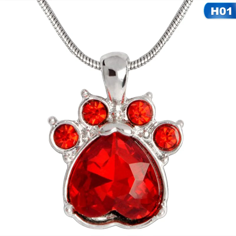 Имитация колье с камнем рождения со стразами в виде лапы печати Шарм Цепочки и