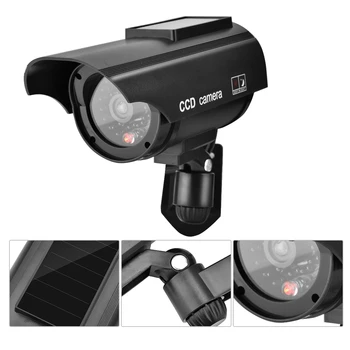 

Waterproof Dummy Camera Solar Power CCTV Security Fake Cameras With Bracket CCTV Sticker Flashing LED Light Free Shipping