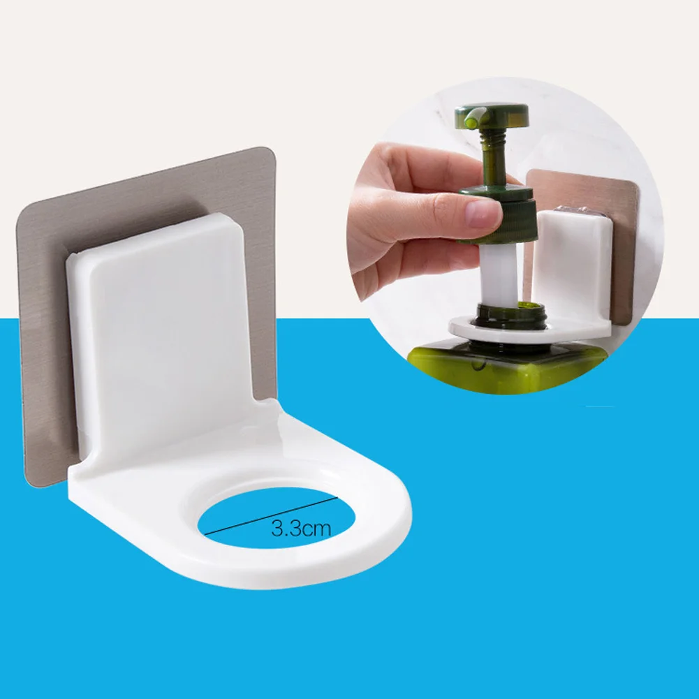 2 Pcs Plastic Hanging Hook Rack Portable White Bottle Organizer Wall Mount Soap Shampoo