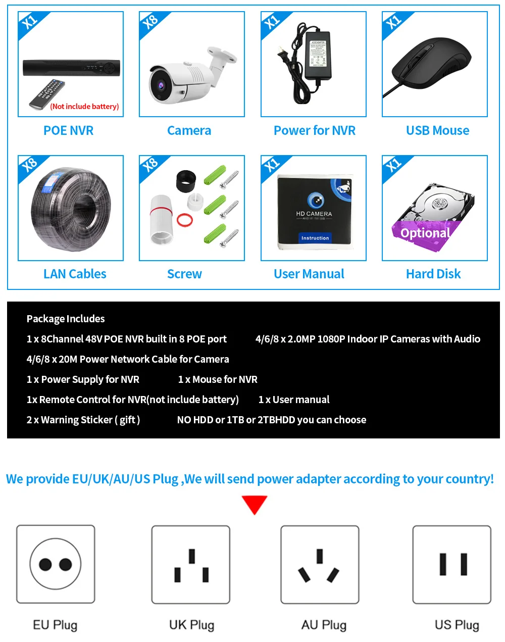H.265 8CH POE NVR Kit 5MP CCTV Системы ИК Открытый IP66 Водонепроницаемый 5MP звук для камеры P2P onvif-видео безопасности набор для наблюдения