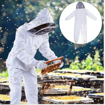 

Full Body Protection Beekeeping Suit Cotton Beekeeper Costume Safty Veil Hood Hat Clothes Suit Beekeepers Bee Equipment MJ711