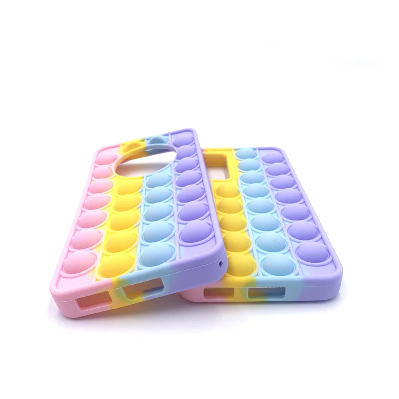 Pop Fidget Toys Phone Case,Coque pour Huawei P30 Housse Etui en Silicone,Pop Bubble Fidget Sensory Toy Jouets Anti-Stress Pop-It Fidge Push Bubble Silicone Souple Antichoc Coque de T/él/éphone,Color/é