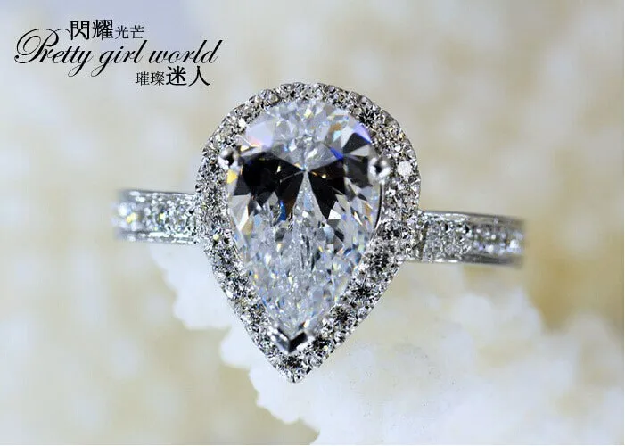 Style 6 925 Sterling silver fashion Female Ring 3ct AAAAA cz Promise Wedding Band Rings for Women Bridal Finger Party Jewelry Gift - Цвет основного камня: Style 6