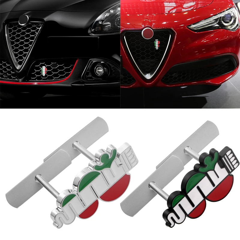 1PCS 3D quatrefoil delta Car Side Fender Emblem car Front Grille Badge Rear Trunk Decal for Alfa Romeo Mito Spider GT Giulietta