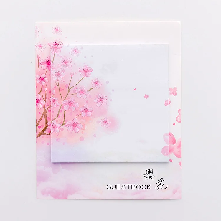 1pc Cute Beautiful Cherry N Times Memo Pad Sticky Notes Cartoon Bookmark Stationery Label Stickers School Supplie