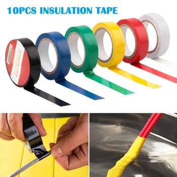 

10pcs PVC Multipurpose Electrical Tape Insulation Waterproof Easy to Disassemble Tape TN88