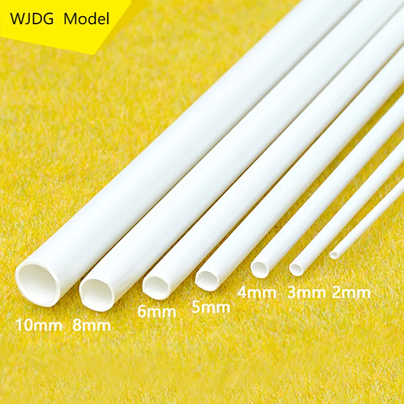 Tubos redondos de plástico abs para construcción, 10 Uds., diámetro de 2mm/3mm/4mm/5mm/6mm/8mm/10mm/ DIY, hechos a mano