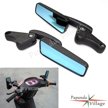 

1 Pair Black ABS Plastic+Aluminum Universal Motorcycles Rear View Mirrors Motorbike Scooter Street Bikes MINI Side View Mirror