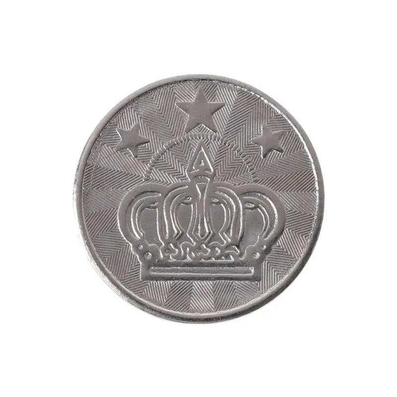 

10pcs 25*2mm Game Token Stainless Steel Arcade Game Coin Pentagram Crown Tokens
