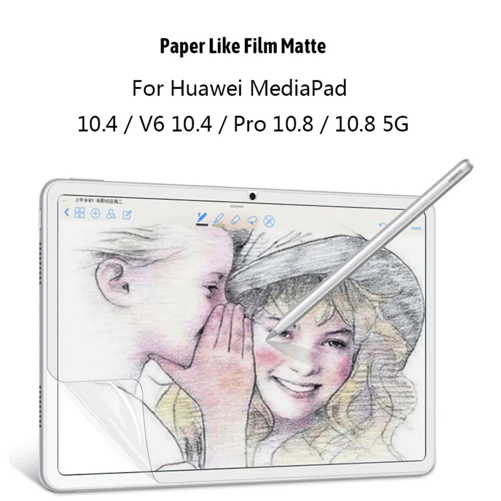 Матовая пленка в виде бумаги для HuaWei MatePad 10 4 протектор экрана Pro 10.8 зеркальная Honor