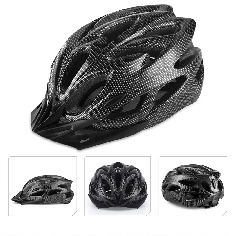 Skybulls, велосипедный шлем для велоспорта, ультралегкий EPS+ PC, MTB, дорожный велосипедный шлем, цельная форма, велосипедный шлем для велоспорта, защитное снаряжение - Цвет: Carbon Fiber